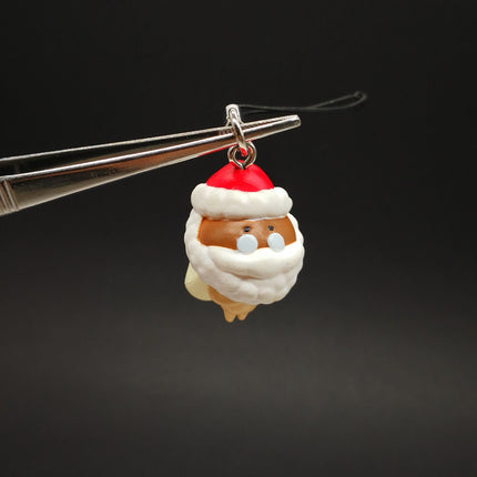 Nameko Mushroom as Santa Claus – 1.5" Keychain Charm (Pre-Owned)