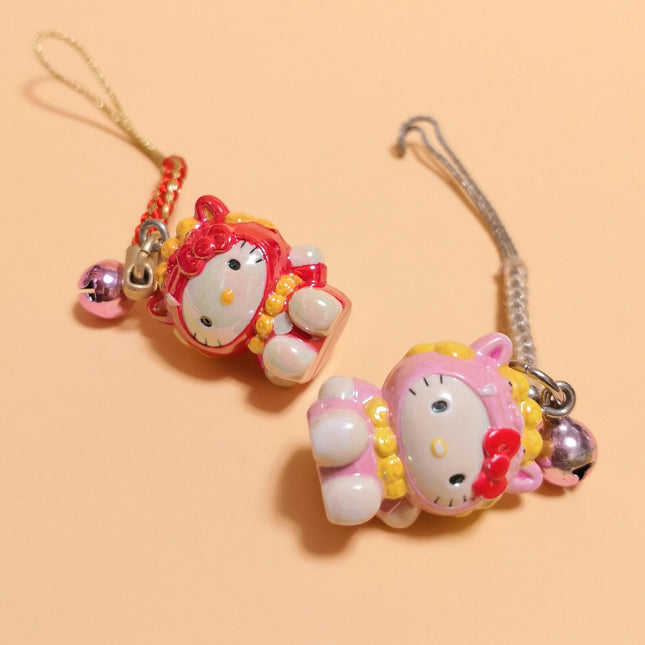 Hello Kitty as Guardian Lion – 1" Keychain (Lot of 2, Pre-Owned)