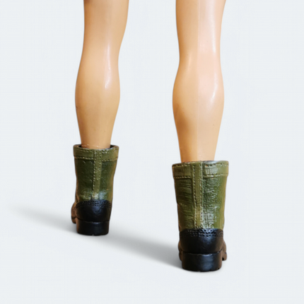 1/6 Scale Male Black & Green Military Combat Boots – for 12" Figure (Pre-Owned)