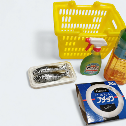 Re-Ment Petit Supermarket 2003 #1 Green Tea, Fish & Detergent – Miniature Set