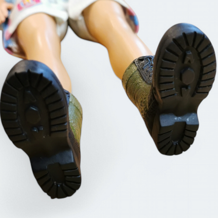 1/6 Scale Male Black & Green Military Combat Boots – for 12" Figure (Pre-Owned)
