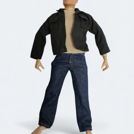 1/6 Scale Male Beige Shirt & Jeans with Black Jacket – for 12" Figure (Pre-Owned)