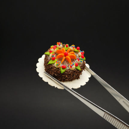 Handmade Chocolate Orange Cake 1.5" Miniature – Dollhouse Food (Pre-Owned)