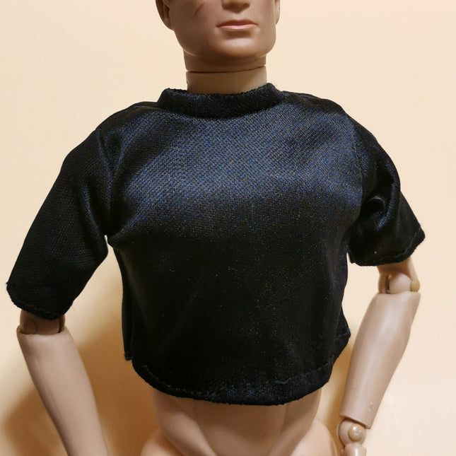 1/6 Scale Black Shiny Short Sleeves Shirt Top – for 12" Figure (Pre-Owned)