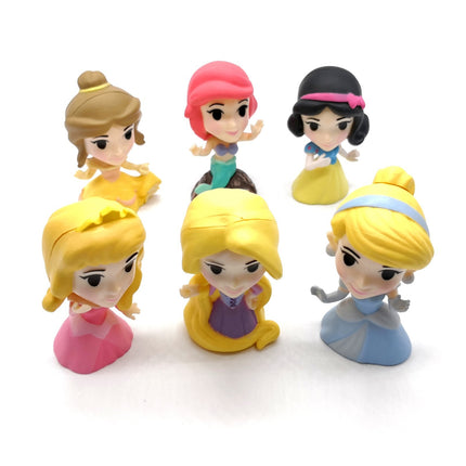 Disney Princess Bobble Heads 2" – Rapunzel, Ariel, Belle Lot of 6 (Pre-Owned)