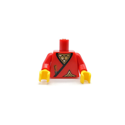 LEGO Ninja Red Minifigure Head with Gold Bandana & Red Wrap Torso – cas050 (Pre-Owned)