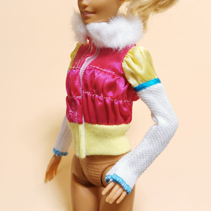 1/6 Scale 90s Colorful Winter Top – Retro Fur Collar for Barbie & Jenny (Pre-Owned)