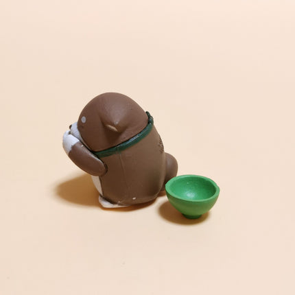 Chubby Napping Shiba with Green Bowl 1.25" Mini Figure – Dollhouse Dog (Pre-Owned)