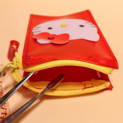 Vintage Sanrio Hello Kitty Red Vinyl Bag – 4.5" Zipper Pouch (1995, Pre-Owned)