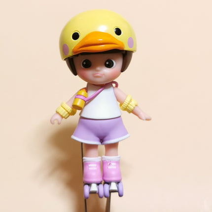 Skater Girl Kid with Ducky Helmet Mui-Chan – 3.5" Vinyl Figure (Pop Mart, Pre-Owned)