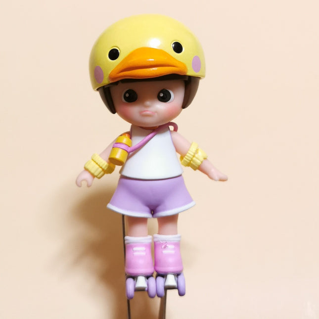 Skater Girl Kid with Ducky Helmet Mui-Chan – 3.5" Vinyl Figure (Pop Mart, Pre-Owned)