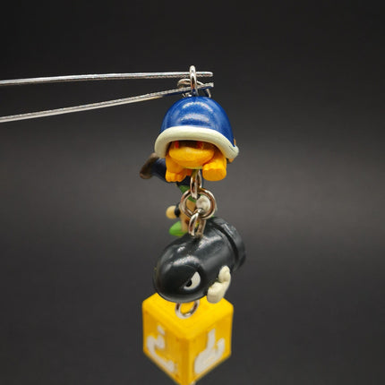 Super Mario Bro Luigi Koopa Shell & Bullet Bill – 1" Keychain Charm (Pre-Owned)
