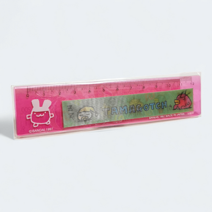 Bandai Tamagotchi Clear Pink 12cm Plastic Ruler – Stationery (1997, New)