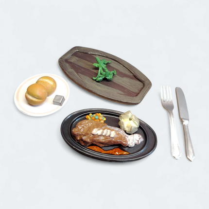 Re-Ment Family Restaurant 2 #2 Steak with Butter Bun – Dollhouse Kitchen (Pre-Owned)