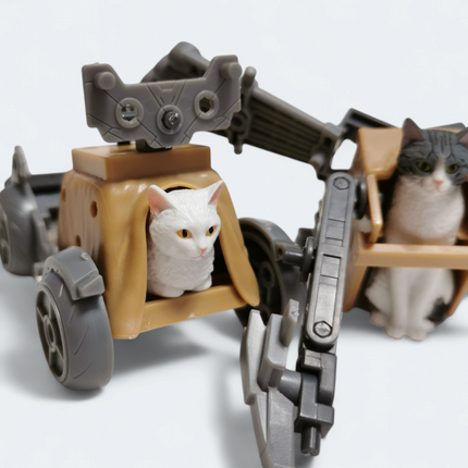 Neko Busou White Cat in War Armor – Lot of 2 Bandai Model Figures (Pre-Owned)