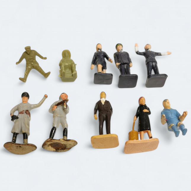Vintage Painted People Officer Military – 1" Figure Lot of 10 (70s, Pre-Owned)