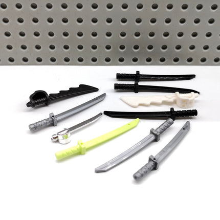 Lot of 10 Sword Blade Assorted – for Compatible LEGO Weapon Parts (Pre-Owned)