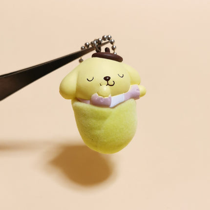 Sanrio Pompompurin Swaddle Baby – 1.25" Keychain (2022) (Pre-Owned)