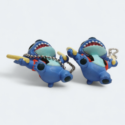 Lilo & Stitch Summer Festival Stitch 1.25" Keychains – Lot of 2 Re-Ment (Pre-Owned)