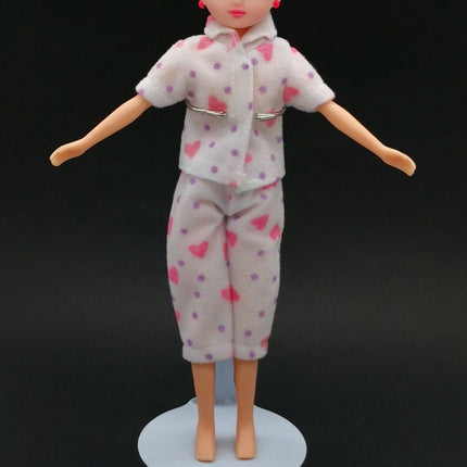 Doll Clothes Pajama Set White Felt – for 9" Licca Chan & Blythe (Pre-Owned)