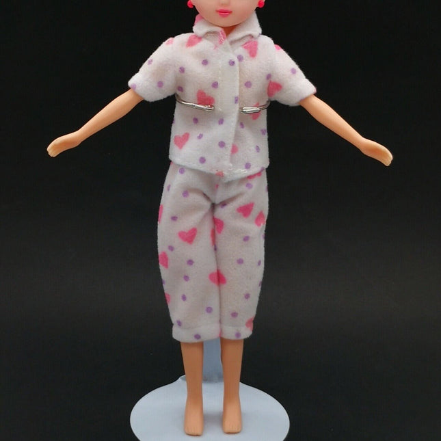 Doll Clothes Pajama Set White Felt – for 9" Licca Chan & Blythe (Pre-Owned)