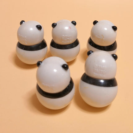 Lot of 5 Panda Family Roly Poly – 1" Bobbles (Taito, Japan, Pre-Owned)