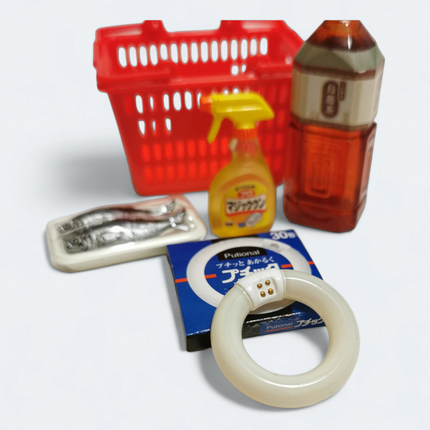 Re-Ment Petit Supermarket 2003 #6 Oolong Tea & Fish Cleaning – Miniature Food