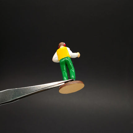 Miniature People Timekeeper Coach Crew – 1.75" Figure Race Car Diorama (Rare, Pre-Owned)
