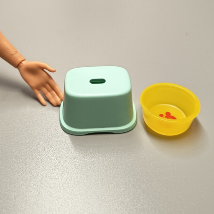 Re-Ment Miniature Bathroom Stool & Bucket – Home Utility (Pre-Owned)