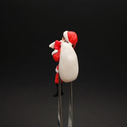 Fuchico as Santa Claus 2" Cup-Rim Figure – Christmas Anime Decor (Pre-Owned)