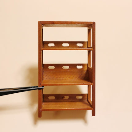 Miniature 4" Wooden Shelf – 1/12 Scale Dollhouse Study Room Furniture (Pre-Owned)