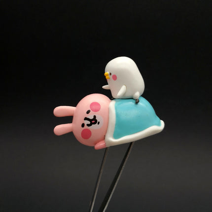 Kanahei’s Small Animal Pink Rabbit & White Chick Sleeping 2" Mini Figure (Pre-Owned)