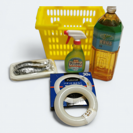 Re-Ment Petit Supermarket 2003 #1 Green Tea, Fish & Detergent – Miniature Set
