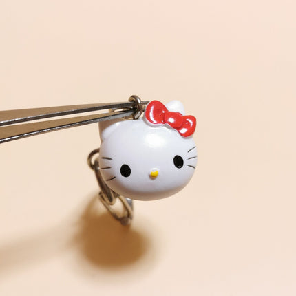 Hello Kitty Head Charm with Bell – 3/4" Keychain (Pre-Owned)