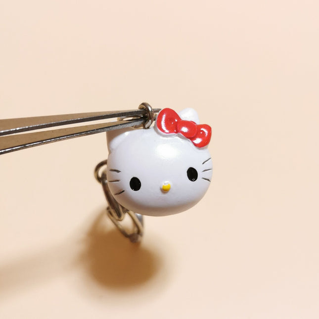 Hello Kitty Head Charm with Bell – 3/4" Keychain (Pre-Owned)