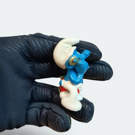 The Smurfs SMURF BOY w TELEPHONE 2" Mini Figure Schleich Vintage Toy PEYO 1980