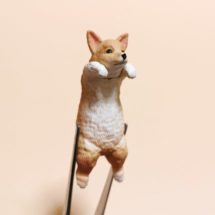 Hanging Shiba Puppy Dog 2" Cup-Rim Mini Figure – Dollhouse Animal (Pre-Owned)