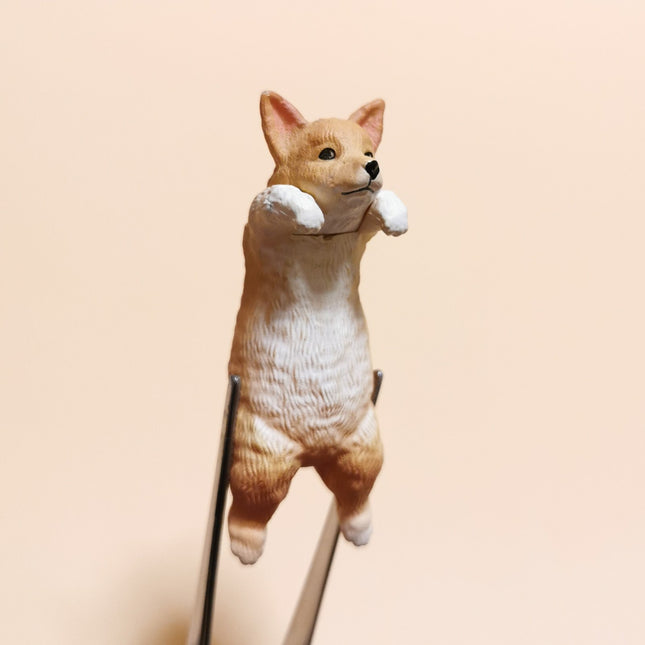Hanging Shiba Puppy Dog 2" Cup-Rim Mini Figure – Dollhouse Animal (Pre-Owned)