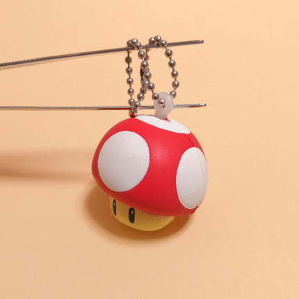 Super Mario MUSHROOM TOAD SQUISHY Soft Squeeze KEYCHAIN 1.5" Mini Figure 2006