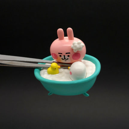 Kanahei’s Small Animal Pink Rabbit Bathing with White Chick 2" Figure (Pre-Owned)