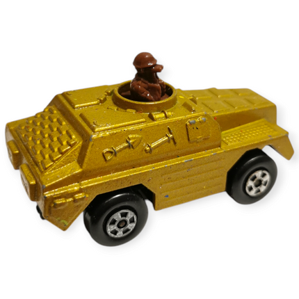 Matchbox Rolamatics #28 Armored Car Gold – Army Tank Car (1973, Pre-Owned)