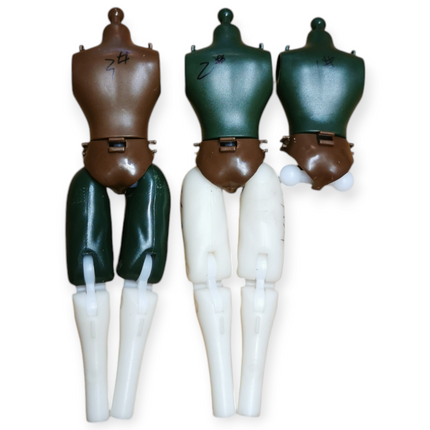 Unpainted TORSO & LEGS PARTS Lot of 3 6" Figure Loose Prototype for Custom