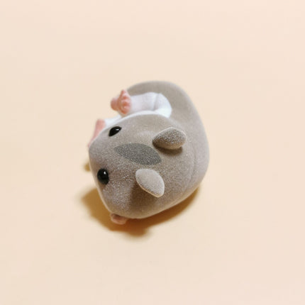 Light Gray Chubby Hamster 1.75" Flocked Mini Figure – Dollhouse Pet (Pre-Owned)