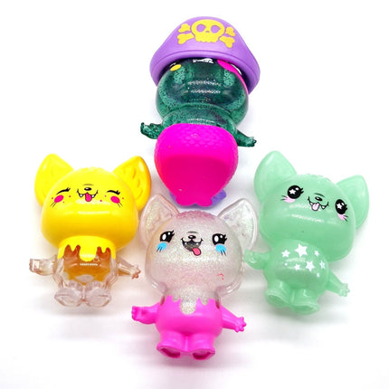 I Dig Monsters Purrbat – Lot of 4 Clear Figures (Moose, Pre-Owned)