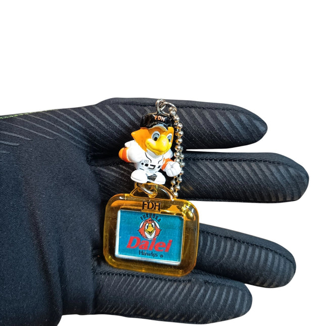 Vintage Japan Baseball Fukuoka Hawks Bird Mascot – 2" Keychain (Pre-Owned)