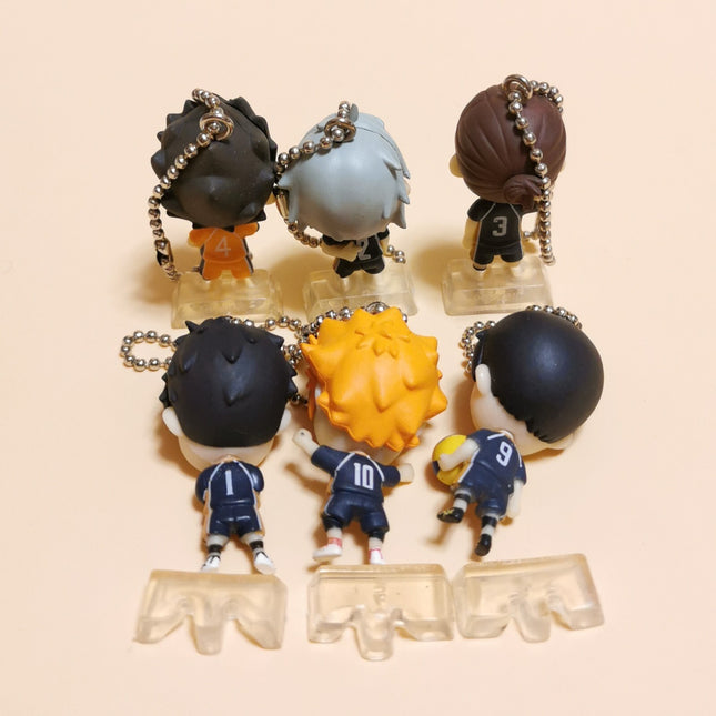 Haikyuu!! Haikyu! Lot of 6 Deformed 1.5" Mini Figure w Stand KEYCHAIN Anime Toy