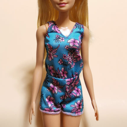 Mattel Barbie Blue Floral Short Romper – 1/6 Scale (Pre-Owned)