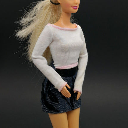1/6 Scale White Top & Blue Denim Skirt – Fall Set (Pre-Owned)