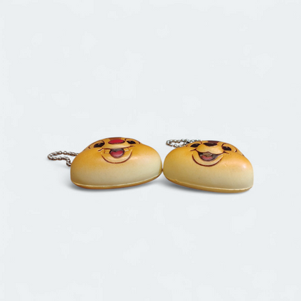 Disney Chip & Dale Squishy Bread Bun – 1.5" Keychain (T-arts, Pre-Owned)