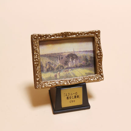 Camille Pissarro "The Church Farm of Eragny" 2" Dollhouse Painting (Pre-Owned)